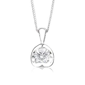 Brilliant-cut 1/10 ctw. Diamond Pendant White Gold